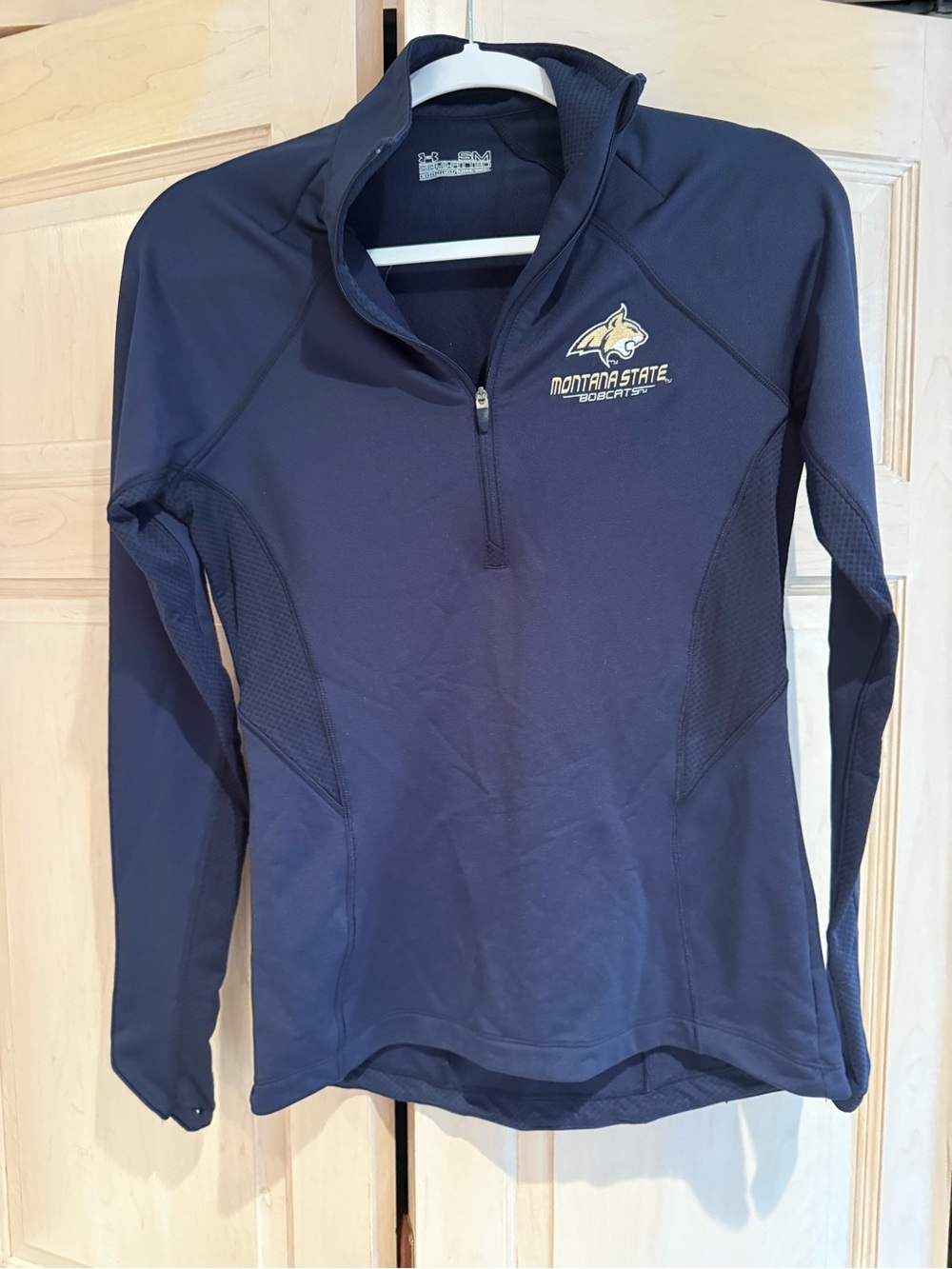 Under Armour Women's Navy Half-Zip Montana State Pullover